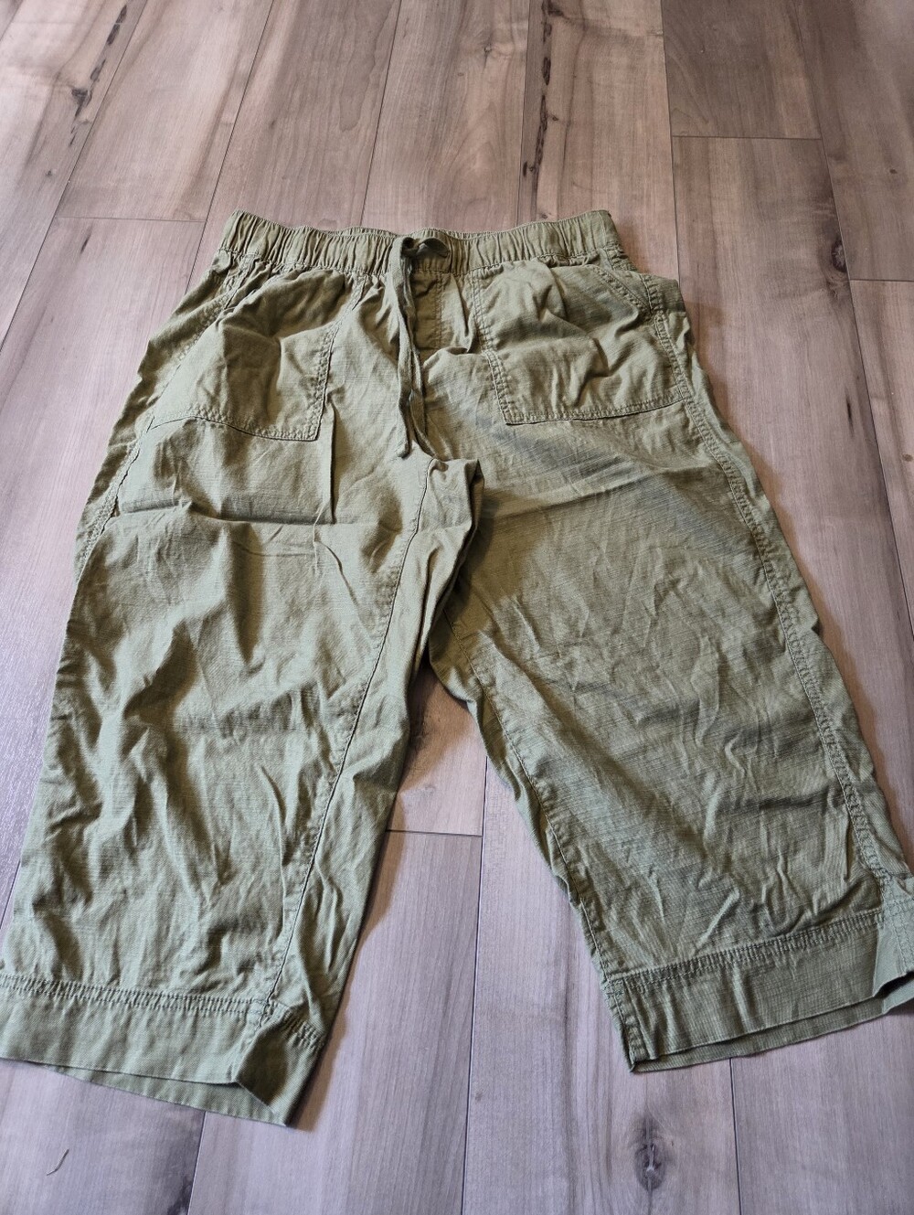 Lane Bryant Olive Cargo Drawstring Shorts